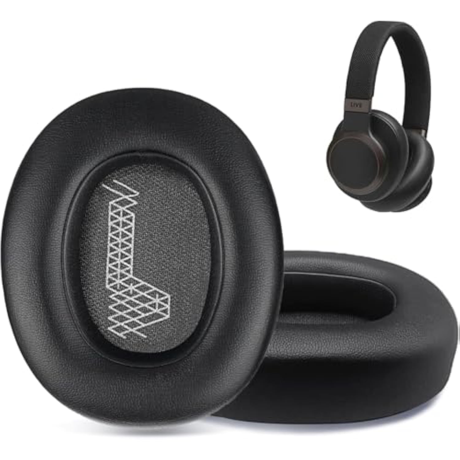 Replacement Ear Pads For Jbl E65 (E65Bt E65Btnc)/Live 650 (650Nc 650Btnc)/Live 660 (660Nc 660Btnc)/Duet Nc Over-Ear Headphones, Earpads Cushions With Softer Leather (Black) (Black)