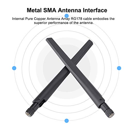 External Antenna,2Pcs M.2/Ngff Network Card Cable And 2X5Dbi Antenna For 9560Ngw /9260Ac/7265Ac