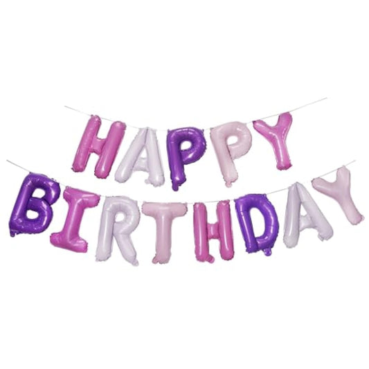 Purple Pink Happy Birthdays Balloons - Happy Birthdays Balloons Letters For Birthdays Unicorn Mermaid Butterfly Party Decorations 16 Inch