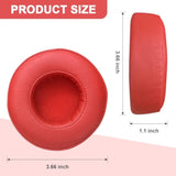 Ear Pads Ear Cushion Earpads Replacement Compatible With Beats By Dr Dre Pro Detox Headphones, Memory Foam Soft Protein Leather (Red)