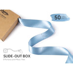 Blue Satin Ribbon 1-1/2 Inch X 50 Yards Double-Faced Ribbons For Gift Wrapping Flower Bouquet Wedding Paper Bows Invitations Crafts