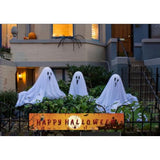 Large Happy Halloween Banner 98x19 Inch Pumpkin Graveyard Outdoor Decoration for Wall Yard Fence