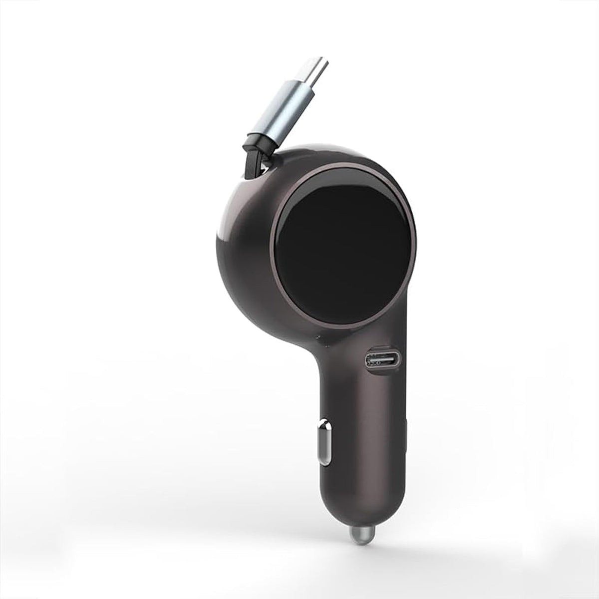 60W Retractable Usb-C Car Charger – Dual Port Fast Charging Adapter – Compact, Travel-Ready – Works With Iphone 15, Samsung, Ipad, Macbook, Trucks & Cars