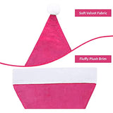 Santa Hat for Kids Unisex Pink Velvet Plush Christmas Holiday Party Supplies
