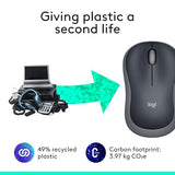 M185 Wireless Mouse, 2.4Ghz With Usb Mini Receiver, 12-Month Battery Life, 1000 Dpi Optical Tracking, Ambidextrous Pc/Mac/Laptop - Swift Grey