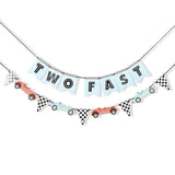 Two Fast Banner for Racing Theme 2nd Birthday Party Decorations