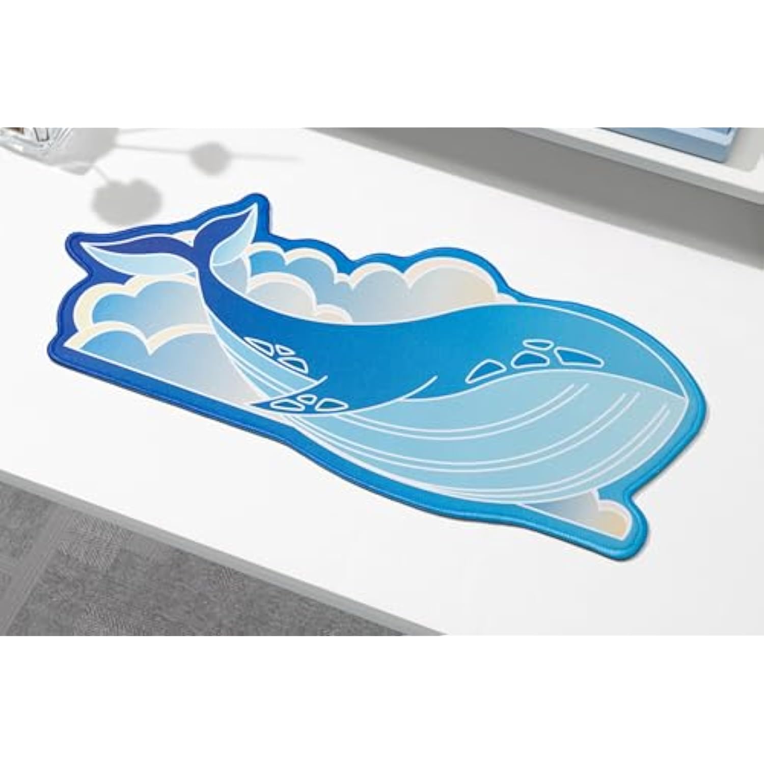Unique Blue Whale Mouse Pad, Extended Large Desk Mat, 19.7" X 8.9" Waterproof Gaming Mouse Pad, Non-Slip Rubber Base Keyboard Mousepad For Desk Gamer, Office & Home (Blue Whale, Large)