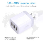 Usb Wall Charger, 2Pack Wall Plug 3-Port Usb Charging Station 3.1A Power Adapter Multi Port Quick Charger Block Cube For Iphone 16 15 14 13 12 11 Pro Xs Max 8 Plus, Ipad, Samsung Galaxy S24 S23