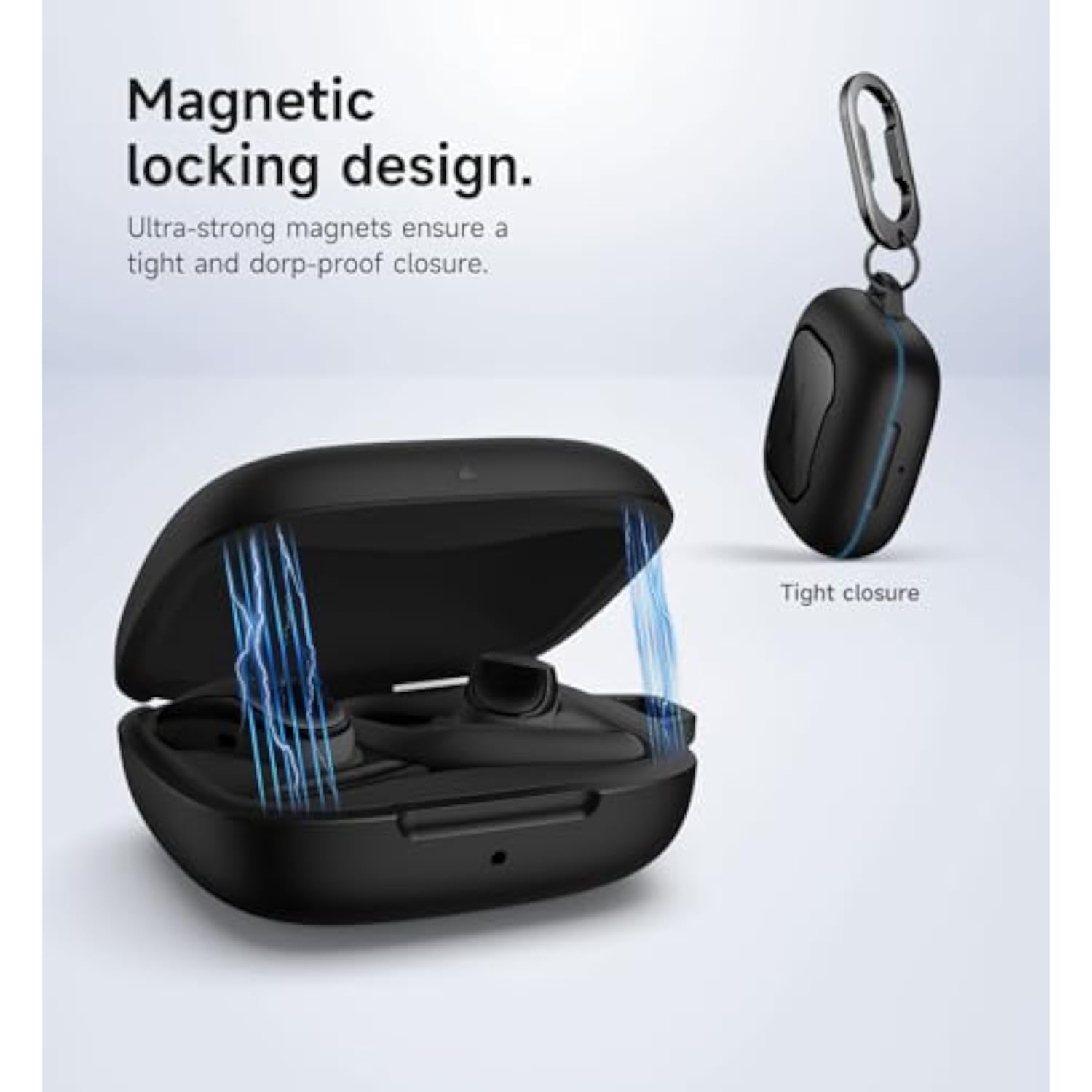 SHOKZ OpenFit Air Earbuds Protective Case with Magnetic Locking and Carabiner