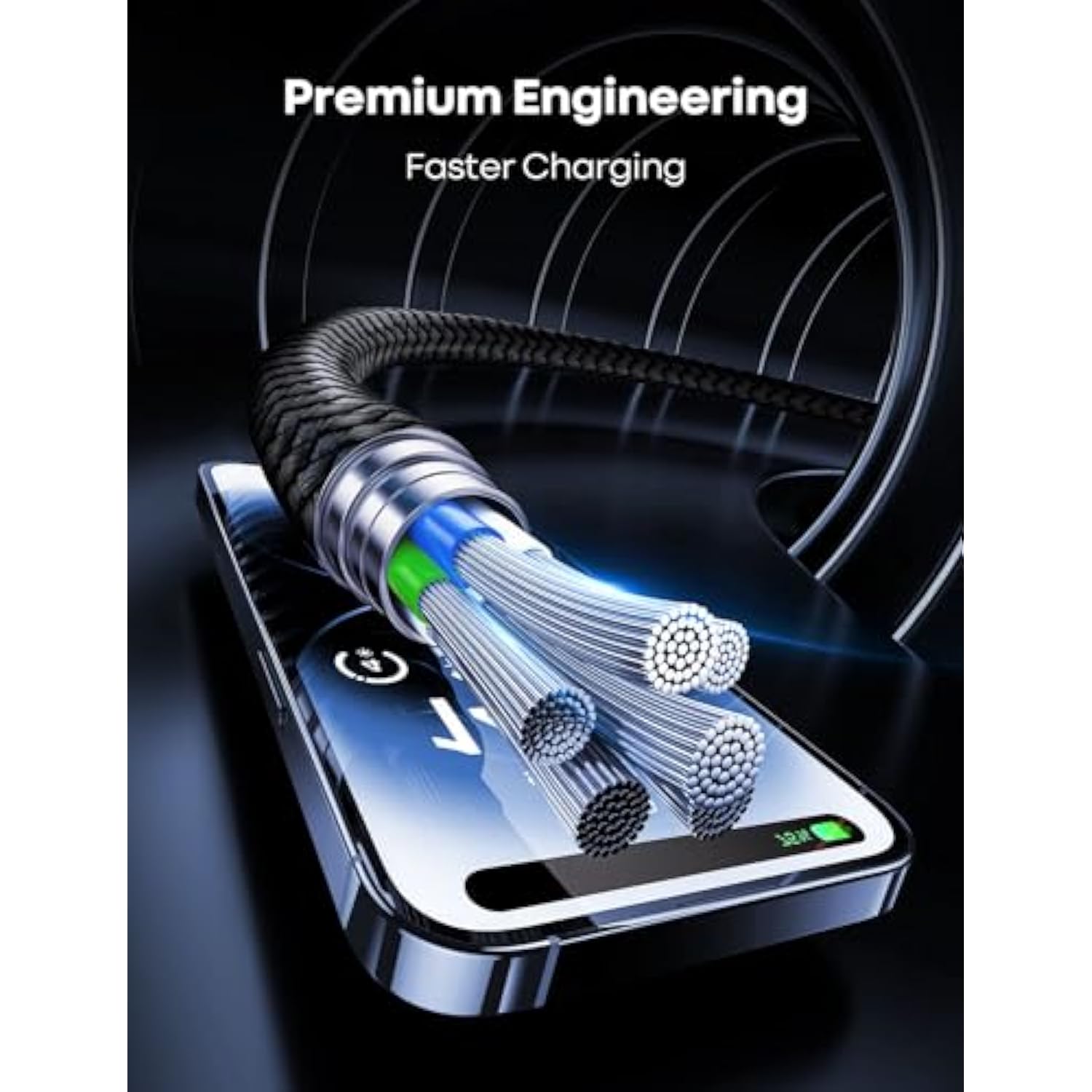 Usb C Cable 20Ft, 2-Pack Extra Long Type C To C Cord 60W, Premium Nylon Braided Usb C To Usb C Cable Fast Charging Compatible For Macbook/Iphone 15 Pro Max/Samsung Galaxy S24+/S24 Ultra/S23+/S23 Ultra