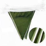32ft Olive & Sage Green Pennant Banner Fabric Garland for Parties & Events