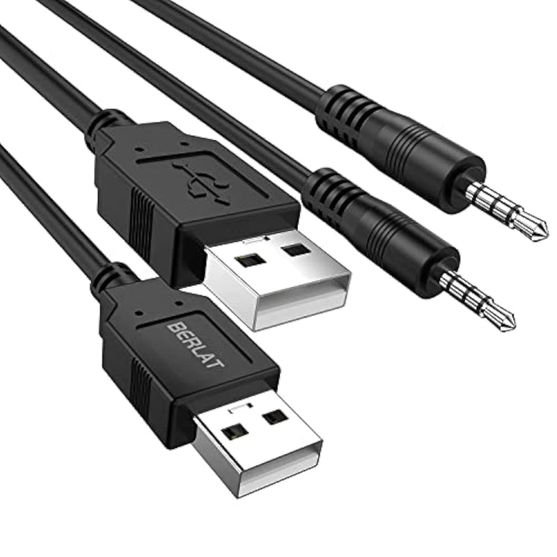 3.5Mm Male Aux Audio Jack To Usb 2.0 Male Charge Cable Adapter Cord, 2Pack Audio Car Stereo Jack Cables To Usb 2.0, Usb Connection Kit, For Music Player- 3.3Ft?Support Data Transmission?