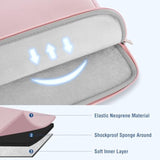 Mosiso Laptop Case 13.3 Inch, 13-13.3 Inch Laptop Sleeve Bag Compatible With Air/Pro 13 / Pro 14, Hp Dell Asus Lenovo Notebook, Neoprene Computer Sleeve Bag With Small Case, Baby Pink