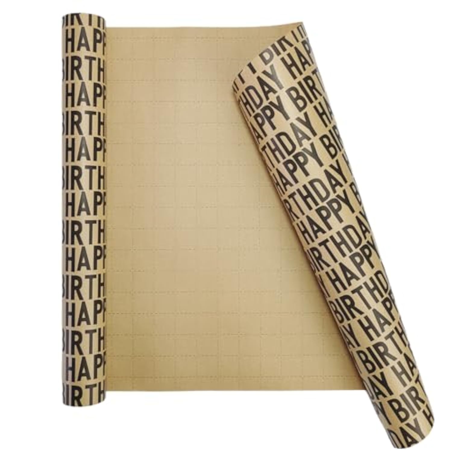 Birthday Gift Wrapping Paper Rolls 17x33 Inch Black Kraft Design