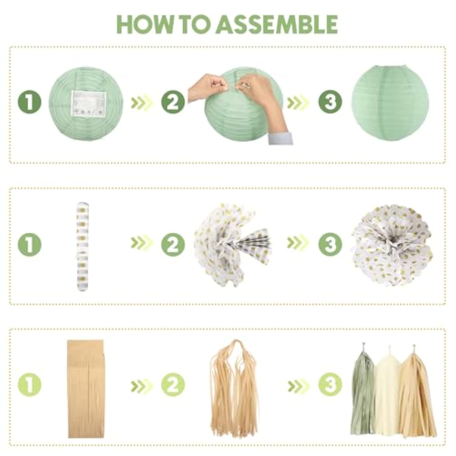 51pcs Sage Green Baby Shower Decor Set with Balloons, Banner, Cake Topper & More