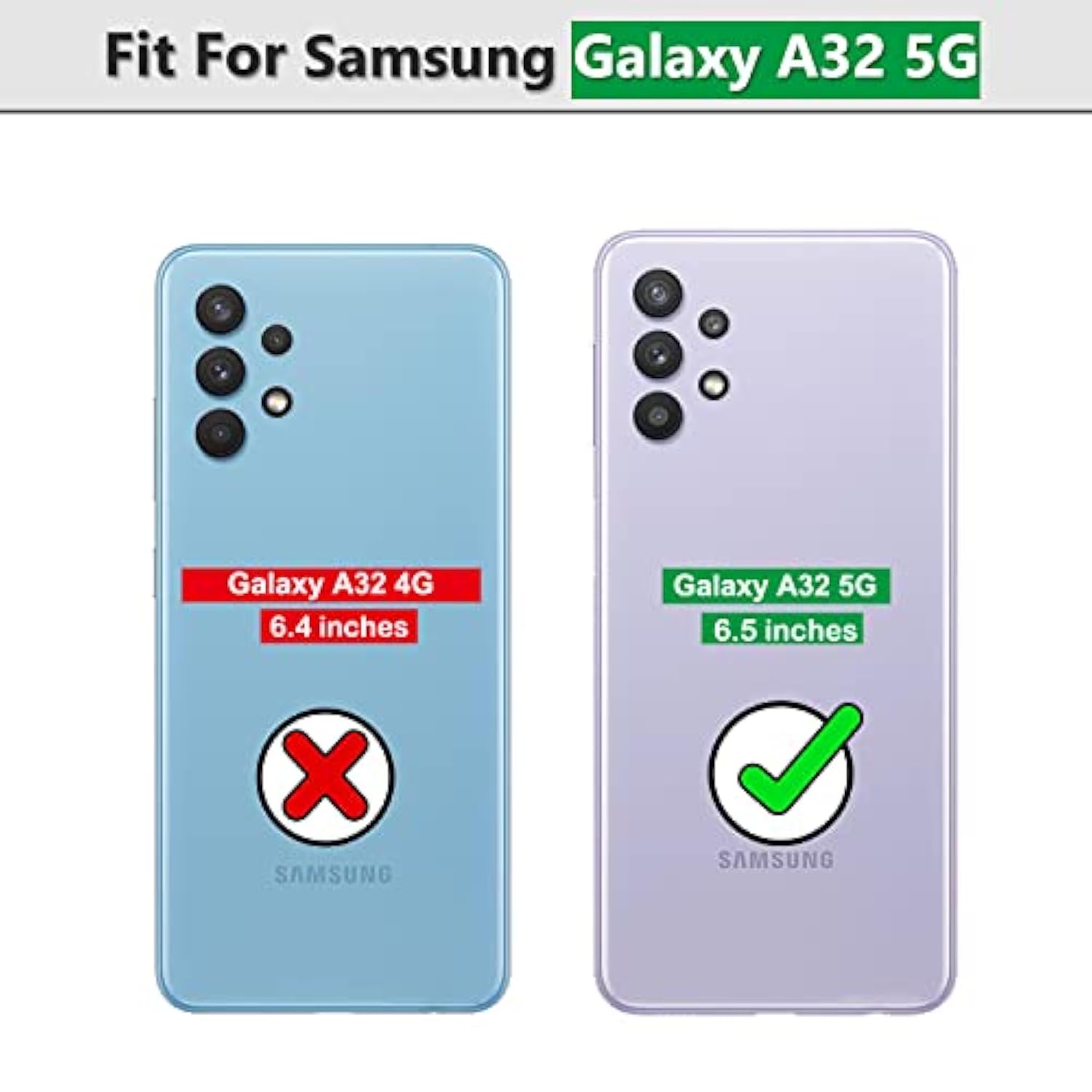 For Samsung Galaxy A32 5G Case With Hd Screen Protector, Heavy Duty Shockproof Phone Cover With Magnetic Kickstand Ring For Galaxy A32 5G,Black