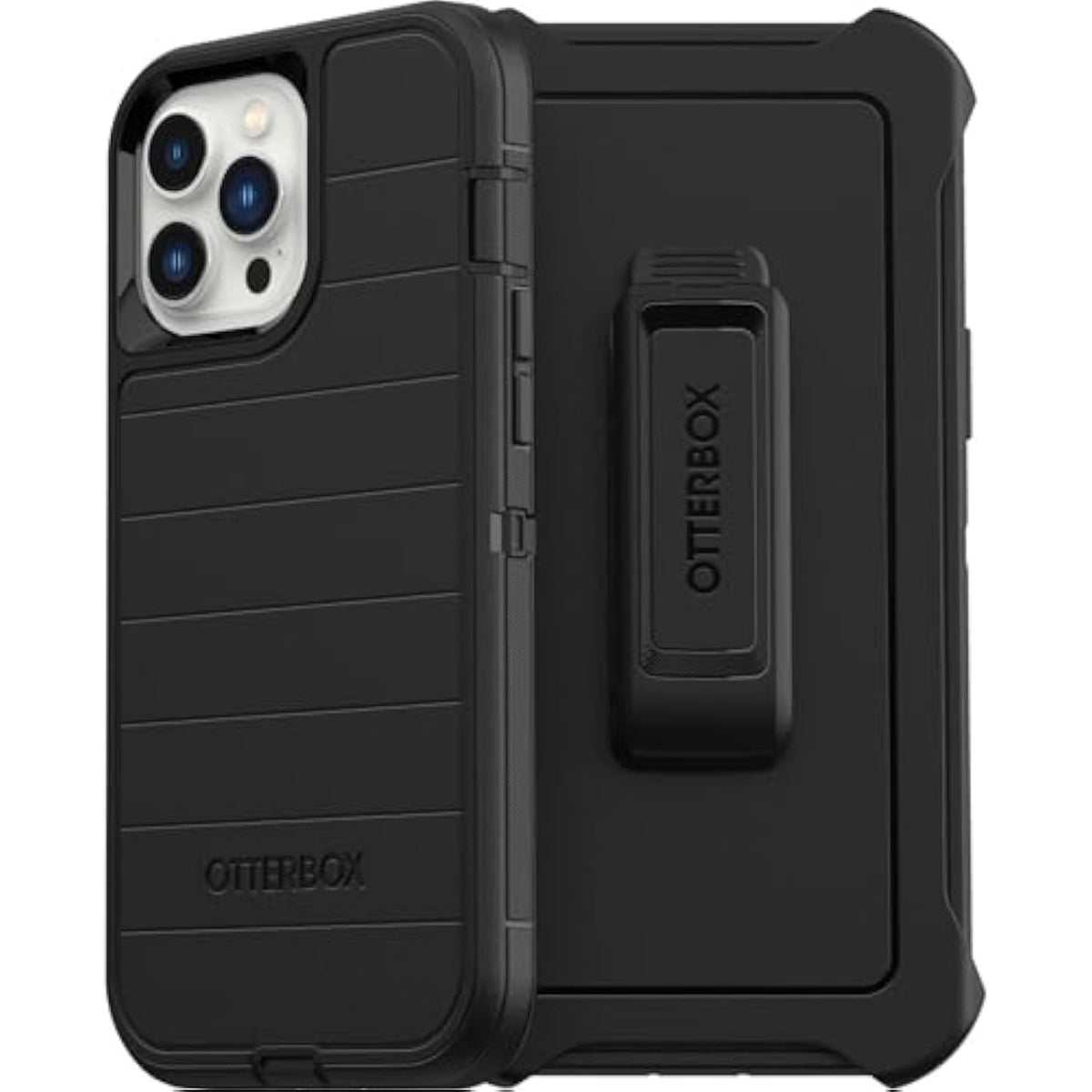 OtterBox iPhone 13 Pro Max & iPhone 12 Pro Max Defender Series Case - Black, Rugged & Durable, with Port Protection, Includes Holster Clip Kickstand