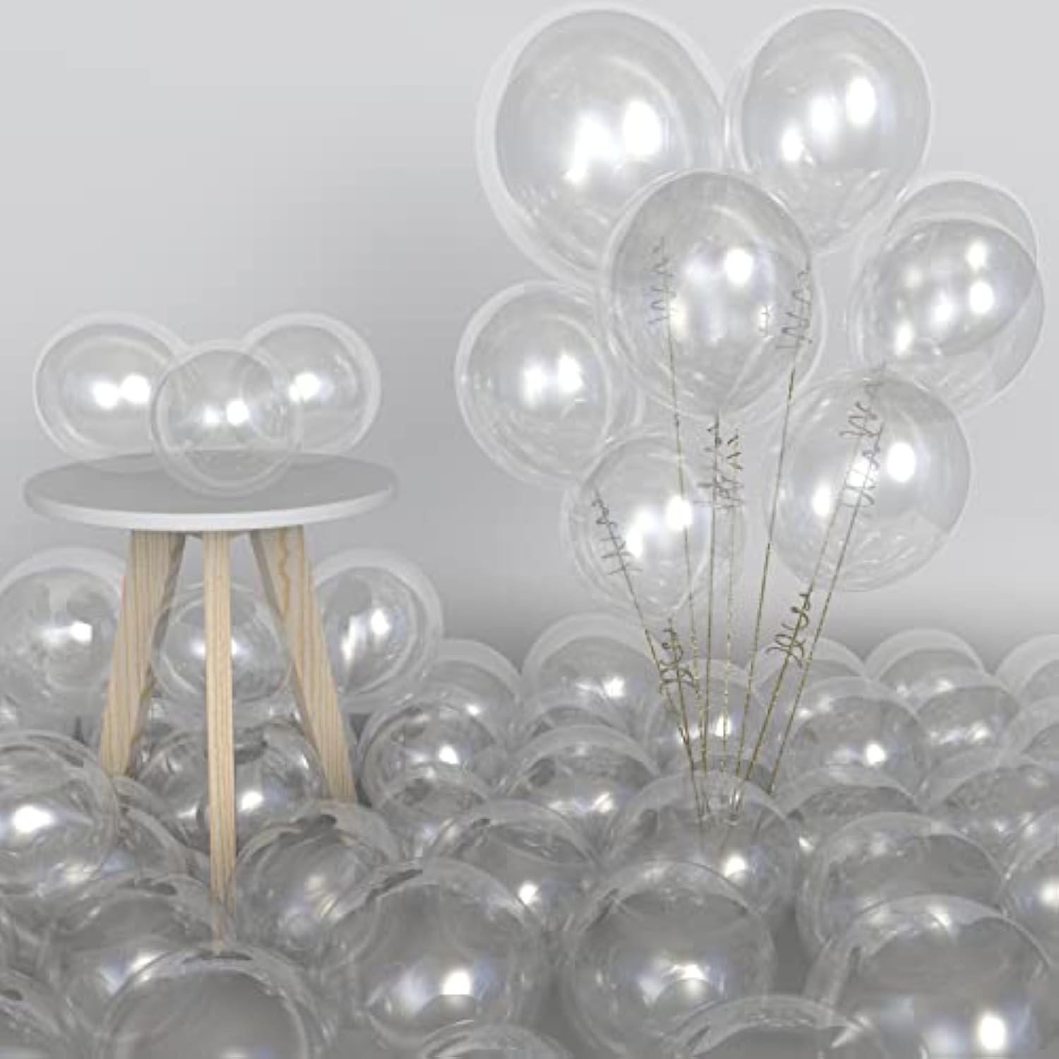 151PCS Clear Balloon Garland Kit – 18/12/10/5" Transparent Balloons for Party Decor