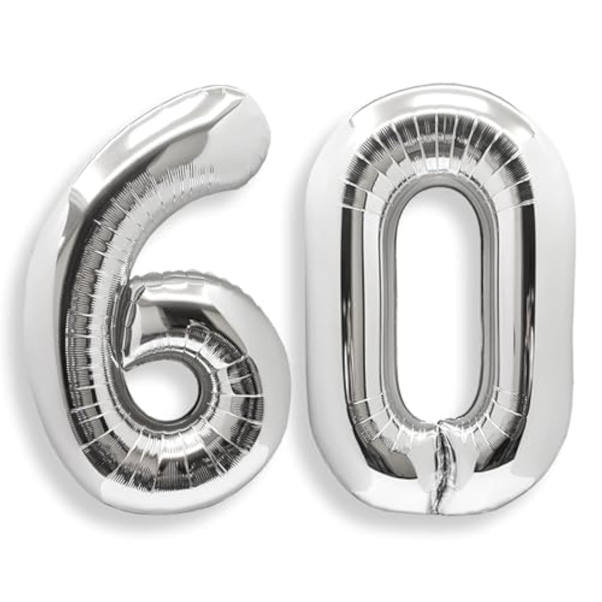 40 Inch Jumbo Silver Foil Mylar Number Balloons For Men Women 60Th Bir