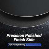 Metal Aluminum Mouse Pad, Thin Hard Mousepad, Double Sided Waterproof Fast And Accurate Control Mousepad For Laptop, Computer And Pc, Office, Round Black