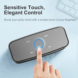 DOSS SoundBox Touch Wireless Bluetooth Speaker with 12W HD Sound and Bass, IPX5 Water-Resistant, 20H Playtime, Handsfree, Portable for Office, Home, Outdoor, Travel- Grey