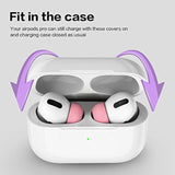 (4-Pairs) Eartips For Airpods Pro & Pro 2Nd Gen Ear Tips (4-Pairs) - Silicone, Anti-Slip - Fit In Charging Case (Black/White/Pink/Purple)