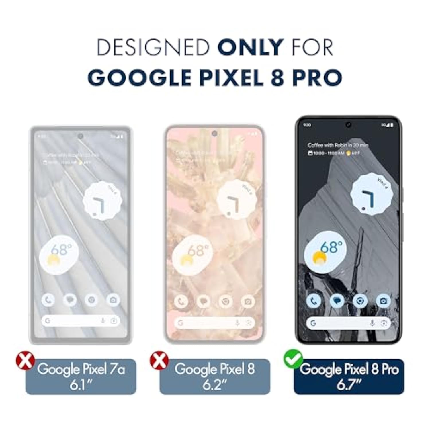 ArmorSuit (2 Pack) for Google Pixel 8 Pro Screen Protector (6.7") Case Friendly MilitaryShield HD Clear Film [Ver.2] - Made in USA