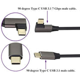 90 Degree Usb 3.1 Type C To Type C Cable 60W&3A Right & Left Angled 3.1 Usb Ty