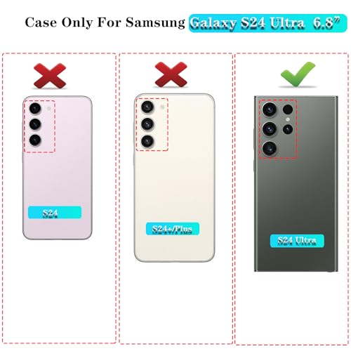 Phone Case For Samsung Galaxy S24 Ultra Case With Kickstand And Slide Camera Cover [ Military-Grade ] Full Body Drop Tested Protective Cover (Red, Galaxy S24 Ultra 6.8)