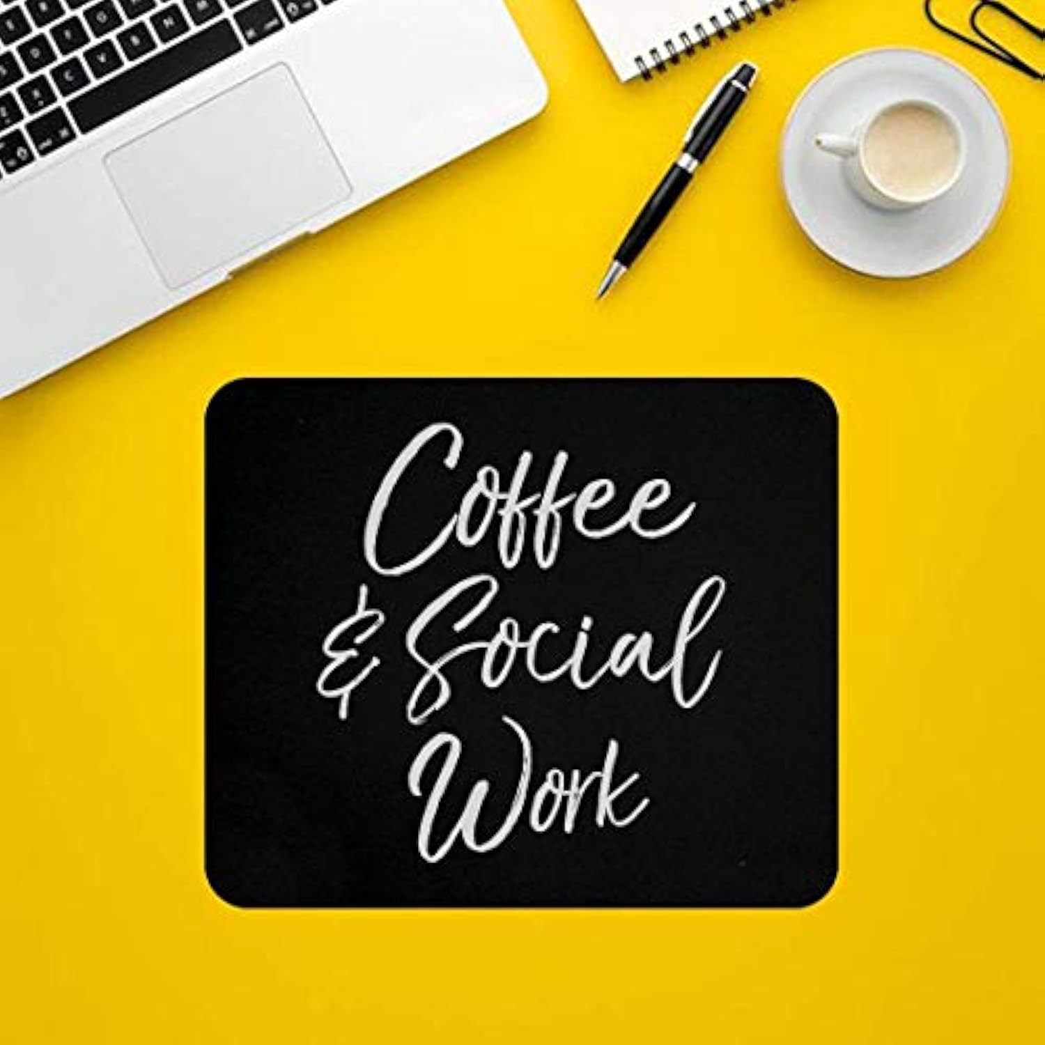 Funny Coffee 9 Inch Mousepad Cafe Mousemat - Cute Social Worker Gift For Women Funny Coffee Social Work Black Mouse Mat Mouse Pad,9.25X7.75 Inch