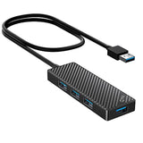 Usb Hub 3.0 4-Port, Ultra Slim Data Usb Splitter With 2Ft Extended Cable Compa