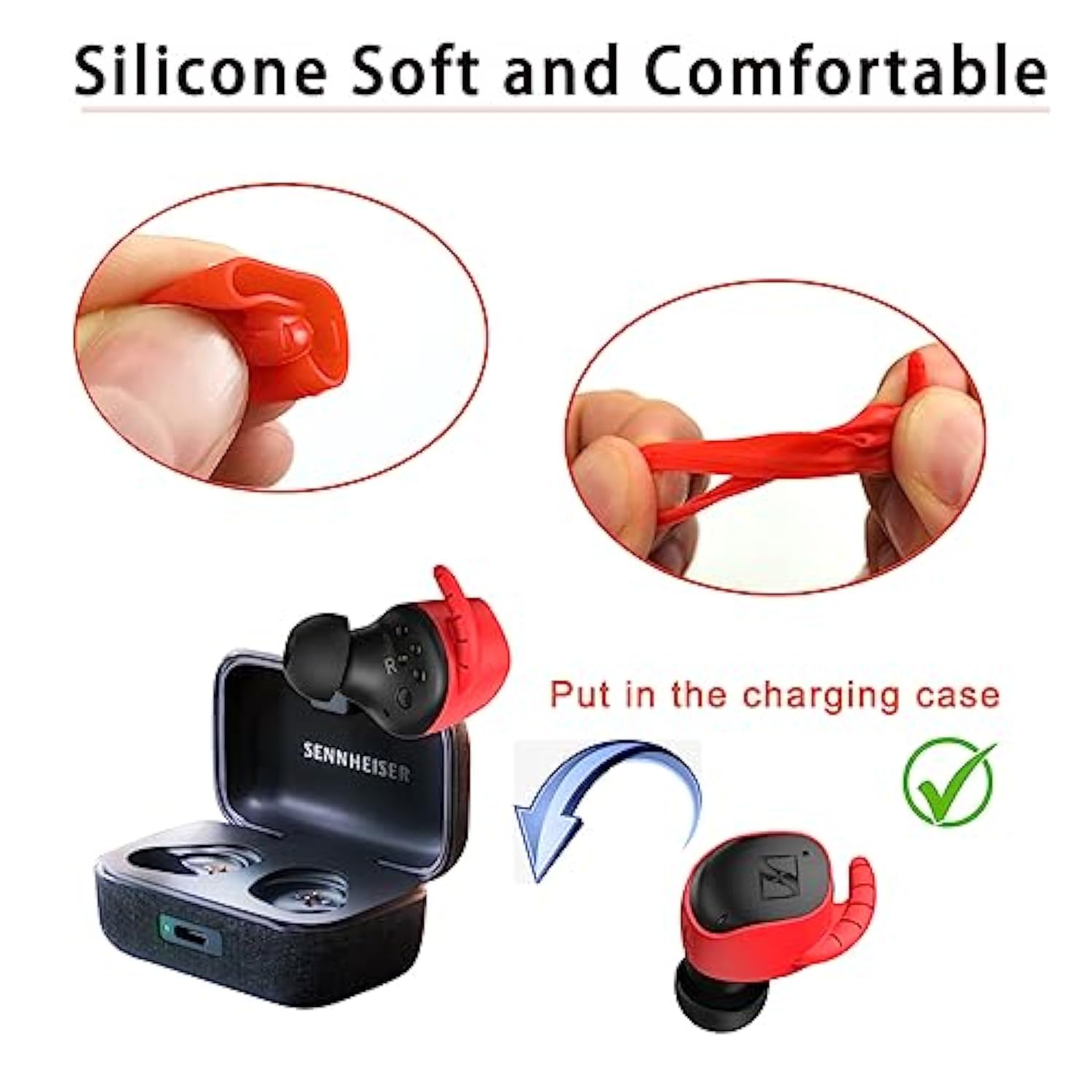 5 Pairs Sport Ear Cover For Sennheiser Momentum True Wireless 3 Ear Hook Anti-Slip Earbuds Cover - Fit In Sennheiser Momentum 3 Case