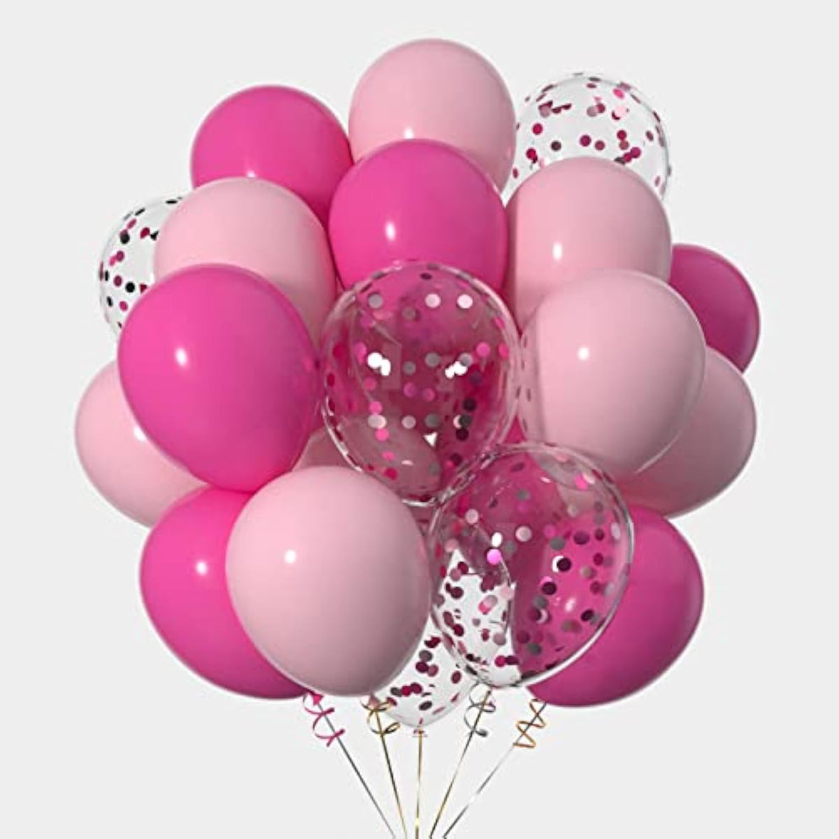 Pink Balloons,12 Inch Confetti Latex Balloons For Party Decorations,Pack Of 50