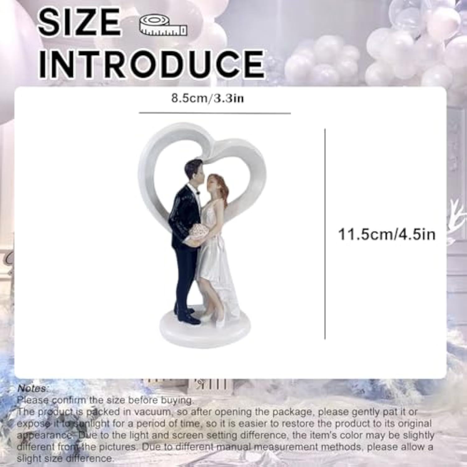 4.5" Wedding Cake Toppers Bride And Groom Figures Ornament Toy Gifts Party Decor