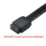 Pci-E 5.0 12Vhpwr 16Pin Right Angle Adapter Female To Male Extension Cable, 16Awg 600W 12Vhpwr 90 Degree Adapter For Graphic Card Gpu 12+4Pin Rtx 3090Ti 4070Ti 4080 4090 (Type A)