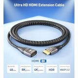 Cable Matters 48Gbps Ultra HD 8K HDMI Extension Cable 3.3 ft / 1m (HDMI Male t