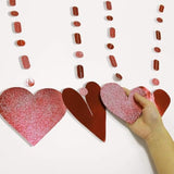 Glitter Red Heart Garland Decorations Hanging Garlands Streamer Banner
