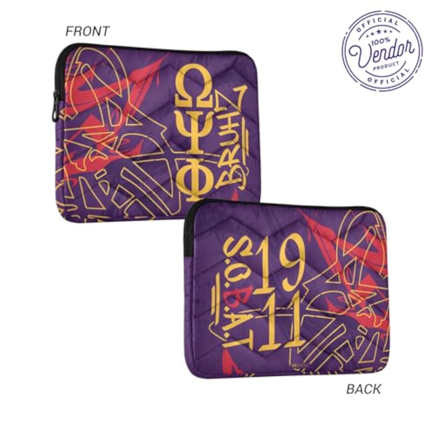 Omega Psi Phi Fraternity - Official Vendor - Laptop Sleeves - Greek Letters Bruhz