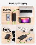 Portable Charger 25K, Power Bank with Integrated USB C Cable, 158W - Fast Charging Laptop Portable Battery Pack for MacBook Pro 14, iPhone 17 Series,