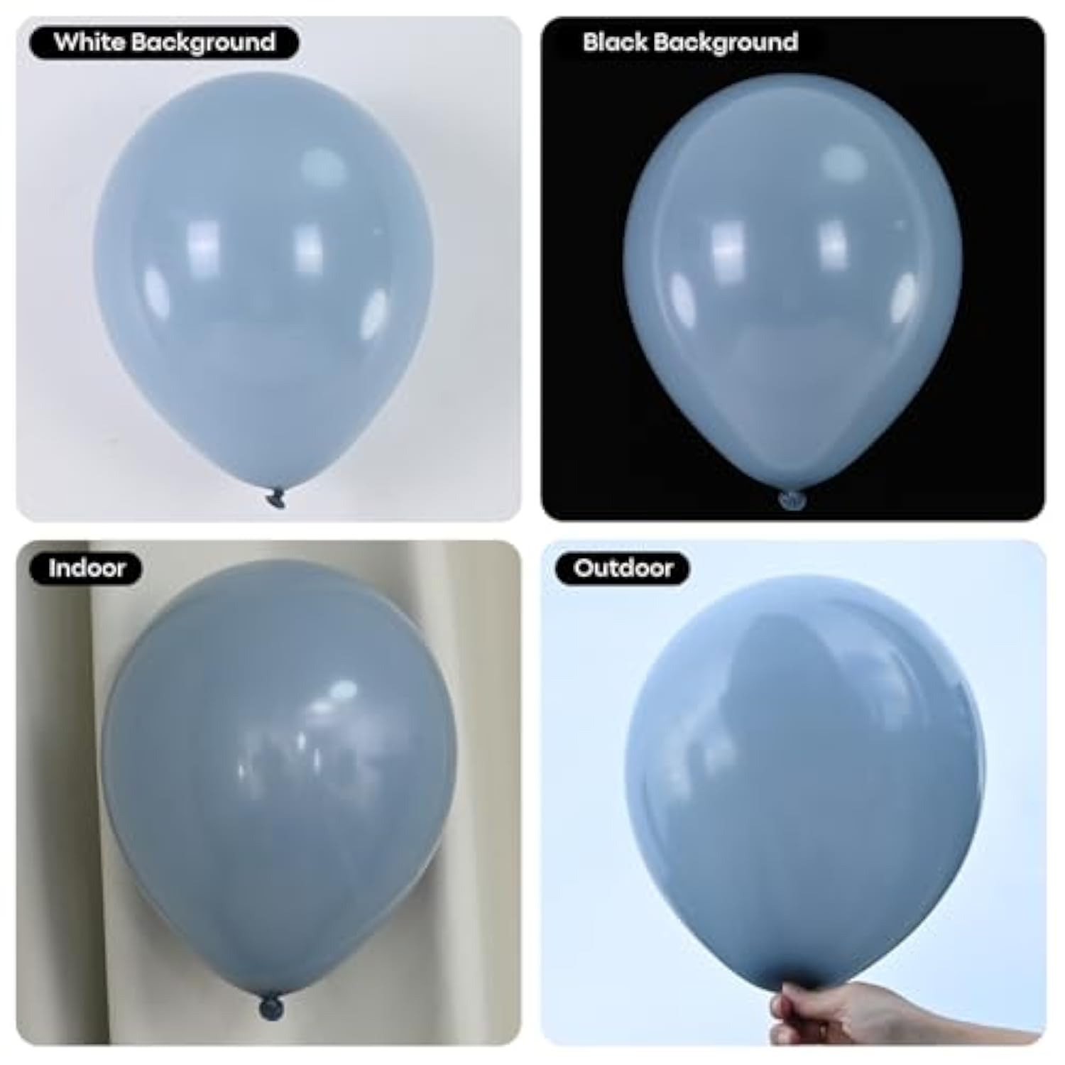 Dusty Blue Balloons 5Inch Small Haze Blue Balloon 60Pcs Mini Round Aqua Fog Mist Latex Balloon For Arch Garland Girls Boys Retro Boho Birthday Party Decoration Wedding Baby Bridal Shower Bachelorette