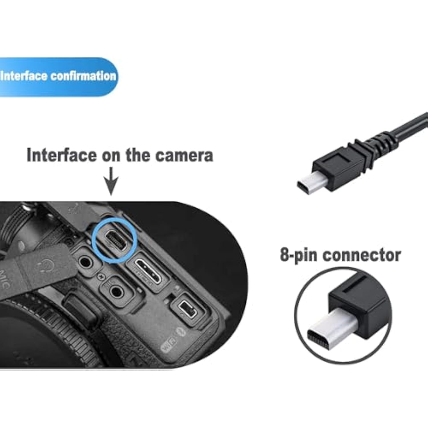 Black Usb 2.0 A To 8-Pin Mini B Cable W/Ferrite - 1M / 3Ft For Digital Camera Mp3 Of Nikon/Fuji/Sony/Olympus/Panasonic