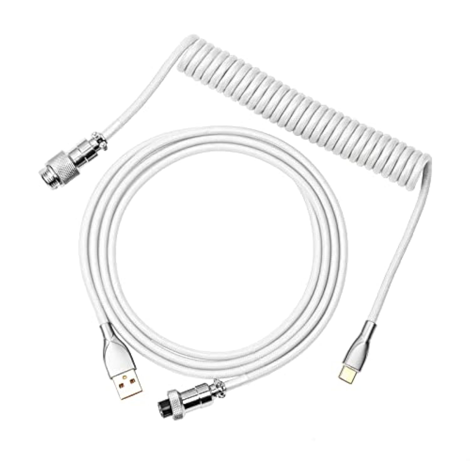 Mix 1.8M Coiled Keyboard Cable, Usb C To Usb A Tpu Cable For Mechanical Gaming