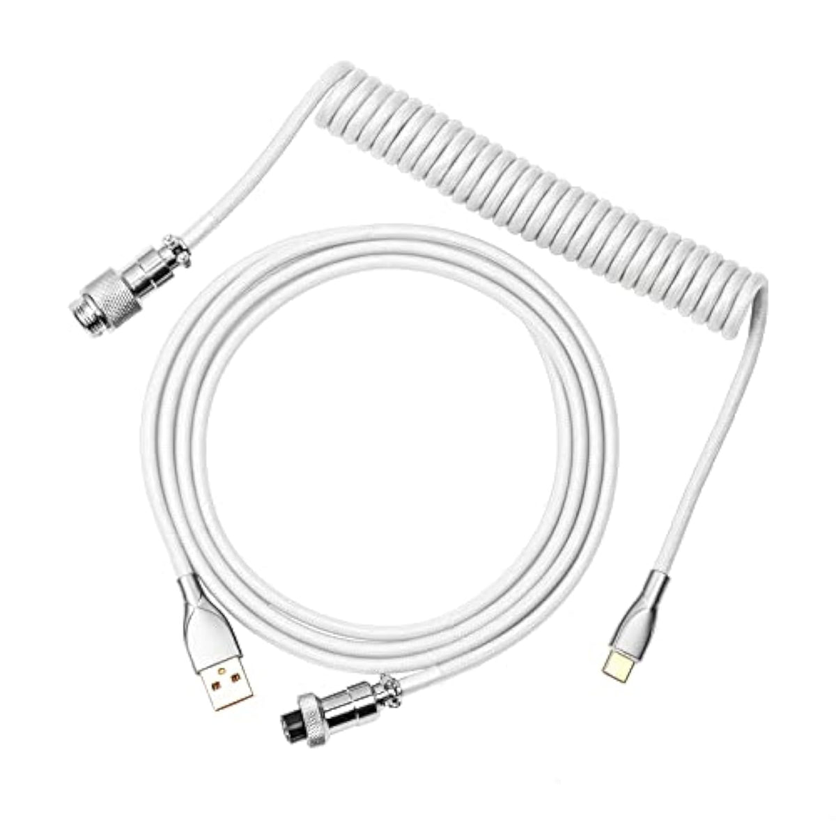 Mix 1.8M Coiled Keyboard Cable, Usb C To Usb A Tpu Cable For Mechanical Gaming