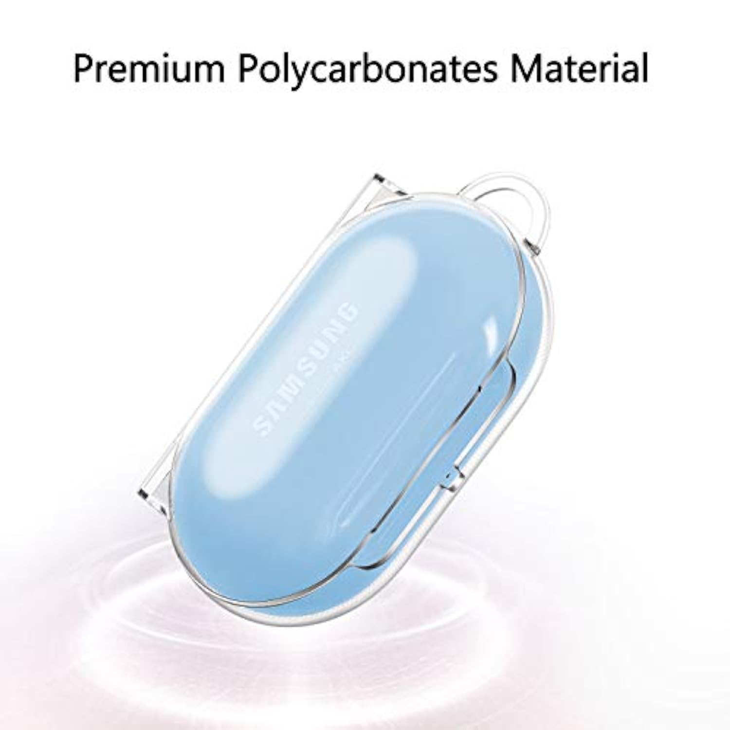 Fintie Clear Case for Samsung Galaxy Buds Plus (2020) and Galaxy Buds (2019) - Protective Hard Polycarbonate Shell with Carabiner