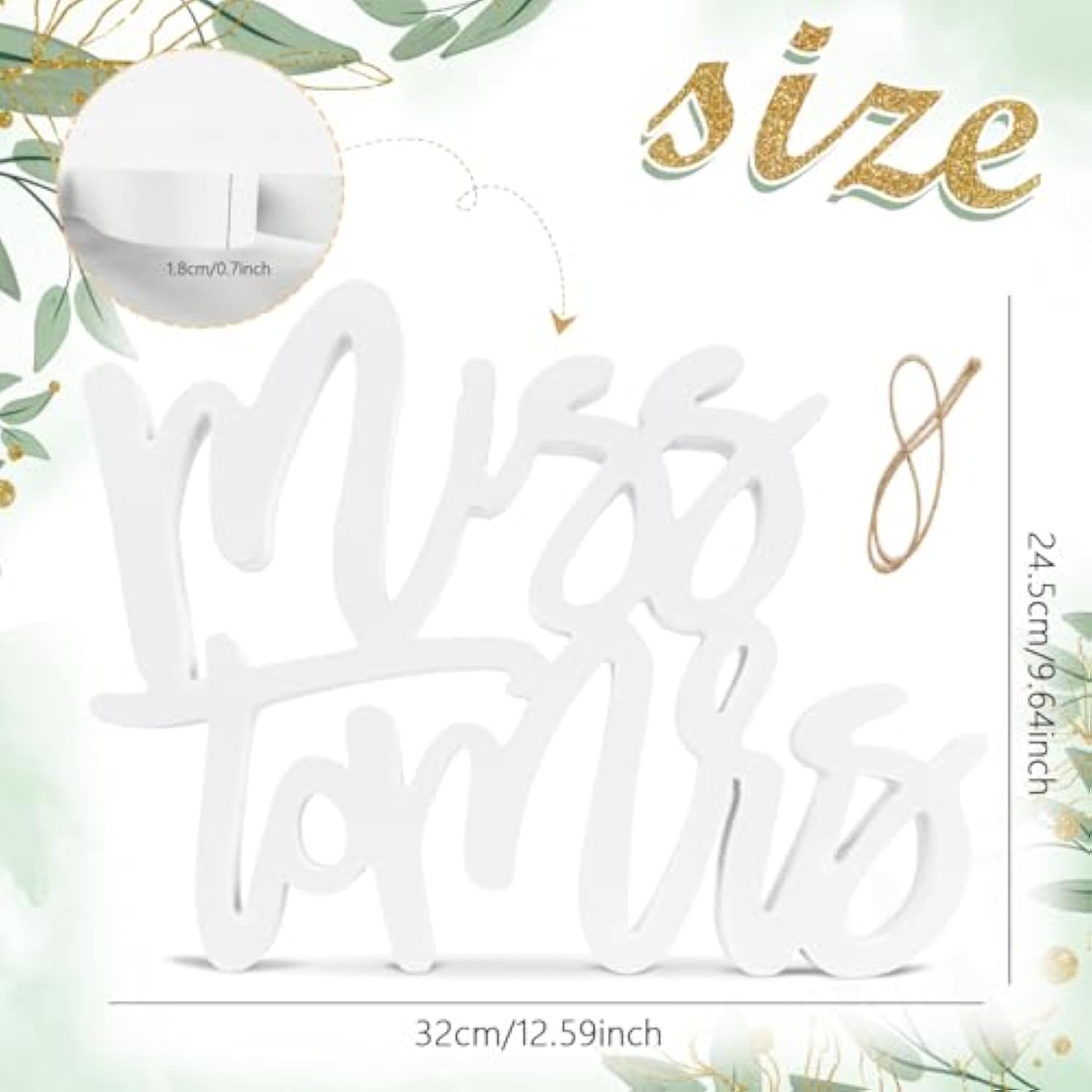 Bridal Shower Decorations Miss To Mrs Sign For Batcholette Party Table Centerpieces Wedding Plastic Photo Booth Props For Wedding Party Decorations Supplies