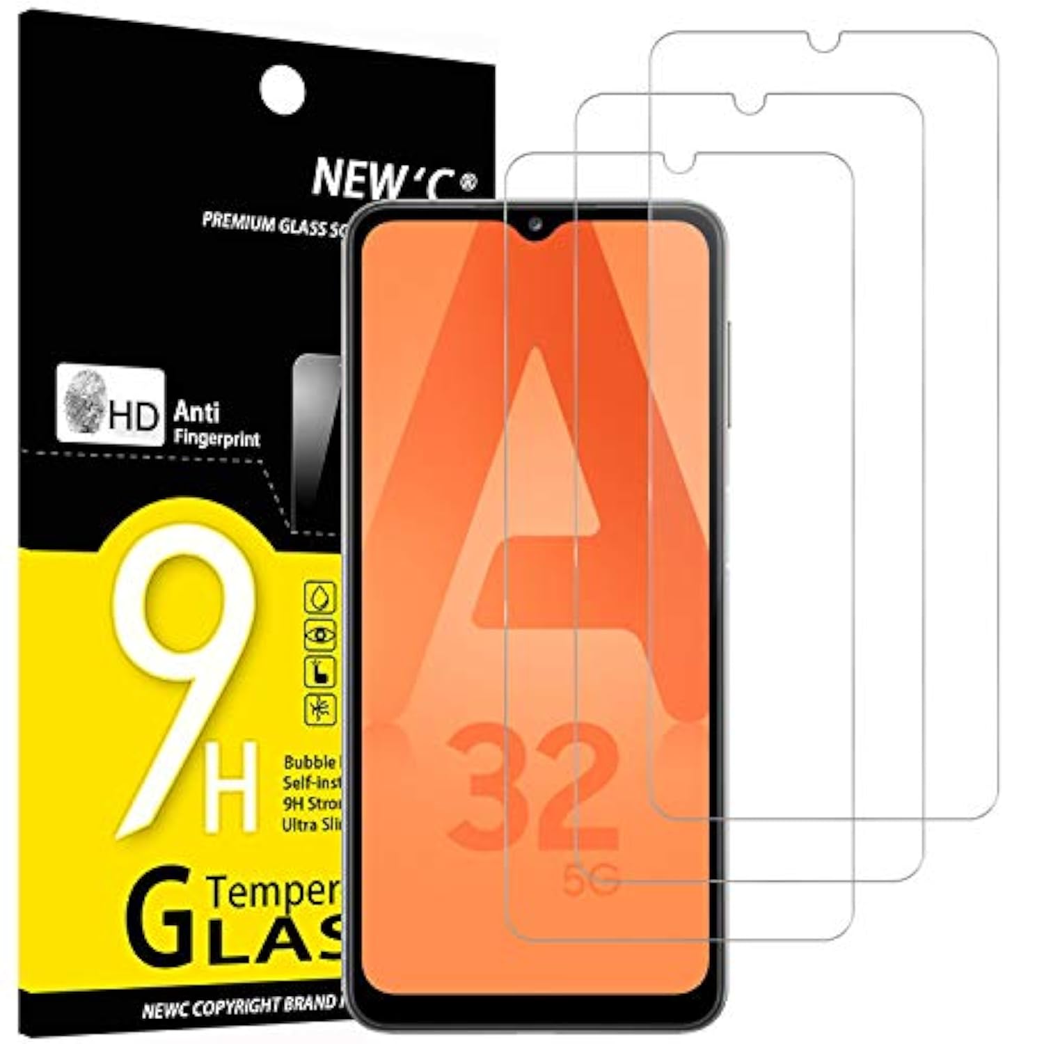3-Pack Samsung Galaxy A32 5G Tempered Glass Screen Protector Anti-Scratch