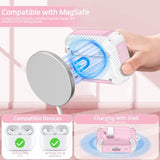 For Airpods Pro 2 Secure Lock Case With Phone Stand, Compatible With Magsafe, Case Cover For Apple Airpods Pro 2Nd/1St Generation With Cleaner And Keychain, Auto-Open (Pink)