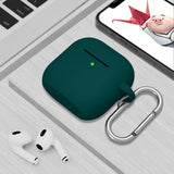 Compatible With Airpods 4Th Generation Case Cover, Soft Protective Silicone Skin With Clean Kit Accessories For Apple Airpods 4 Gen 2024, Front Led Visible, Dark Green