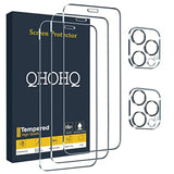 3 Pack Screen Protector For Iphone 12 Pro 6.1 Inch With 2 Pack Tempered Glass Camera Lens Protector, Ultra Hd, 9H Hardness, Scratch Resistant, Easy Install - Case Friendly