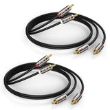 Rca Cable, (2 Pack) Gold-Plated Rca Audio Cables, Copper Shell 2Rca Male To 2Rca Male Stereo Audio Cable, 3 Feet